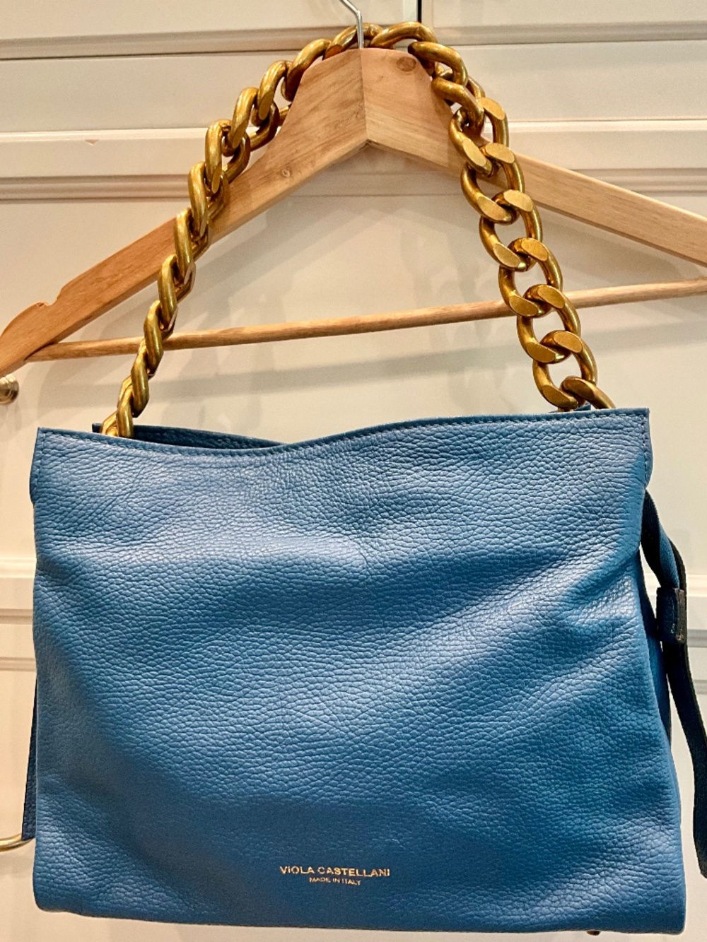 Viola Castellani Blue Leather Purse